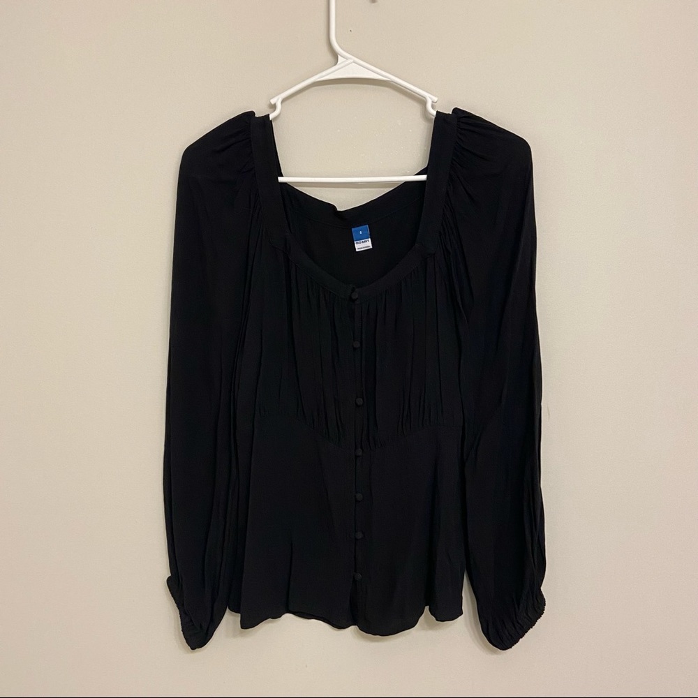 NWOT Old Navy Black Square-Neck Blouse